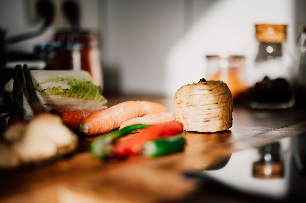 Fresh vegetables and healthy meal preparation